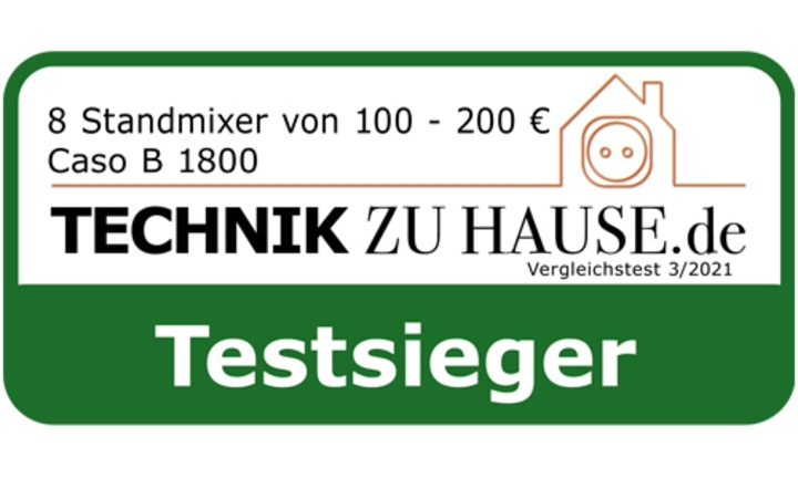 Testauszeichnung für Standmixer von Technik zu Hause.de, Testsieger, 3/2021.
