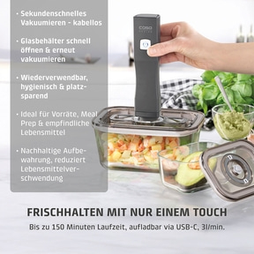 Vacu OneTouch Eco-Set Handvakuumierer inkl. Zubehör
