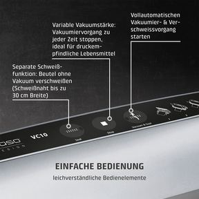 VC 10 Vakuumiergerät, Stiftung Warentest Testsieger GUT (2,0), Ausgabe 01/2018