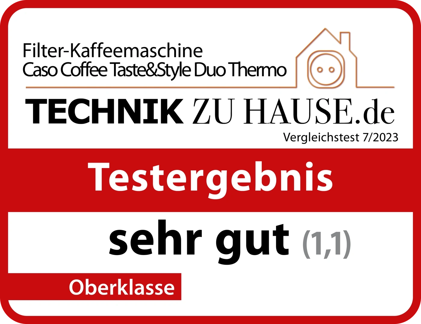 Test report for Caso Coffee Taste&Style Duo Thermo coffee machine, very good (1.1), top class