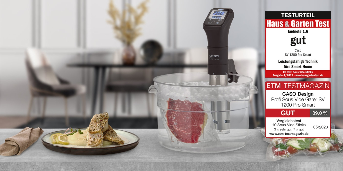 Sous-Vide-Garer mit Fleisch und Testbericht, Bewertung: Gut, 89,0 %
