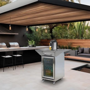 TapBeer & Cool Barbecue Cooler with stainless steel trolley ans beer dispenser