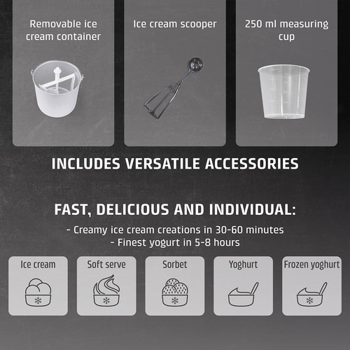 IceCreamer 2 in 1 design ice cream and yogurt maker with compressor technology