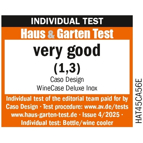 Test result 'very good' for Caso Design WineCase Deluxe Inox, single test.