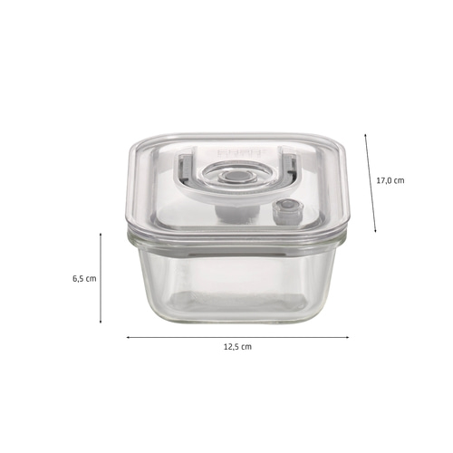VacuBoxx EM - 600 ml Design Vakuumbehälter aus Glas mit Tritan Deckel
