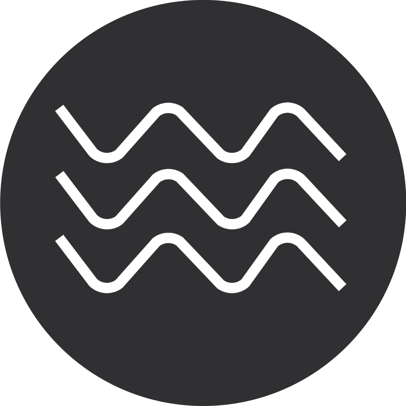 Aquarius symbol, waves in a circle, astrological sign, water sign, zodiac sign