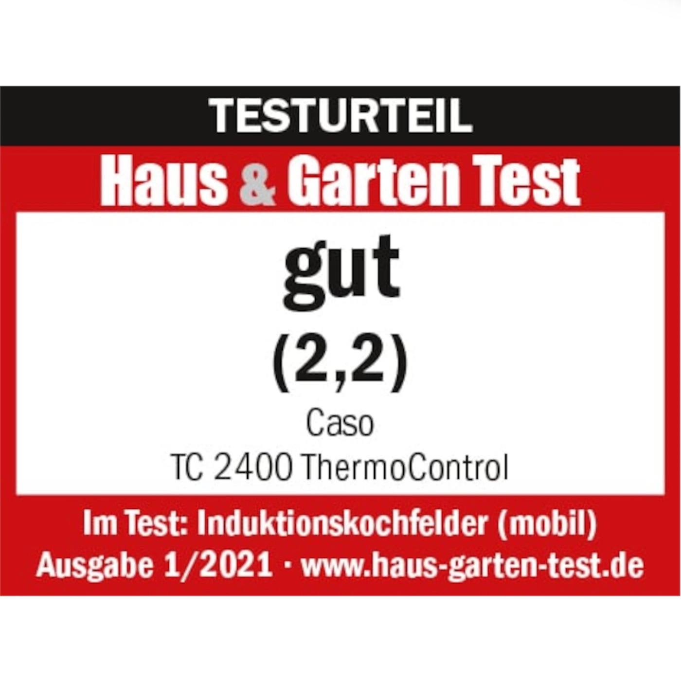Test result Haus & Garten Test, good (2.2), Caso TC 2400 ThermoControl, induction cooktops (mobile)
