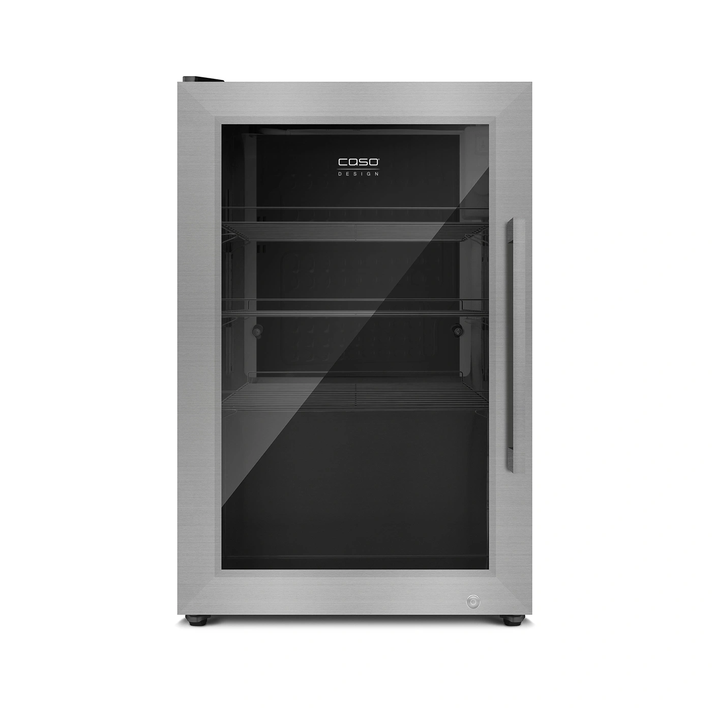 Edelstahl-Weinkühlschrank mit Glastür und COSO-Design-Logo
