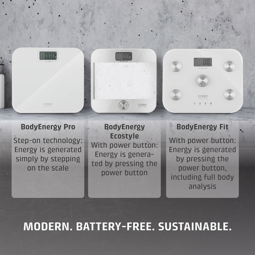 Three COSO DESIGN BodyEnergy scales: Pro, Ecostyle, and Fit.