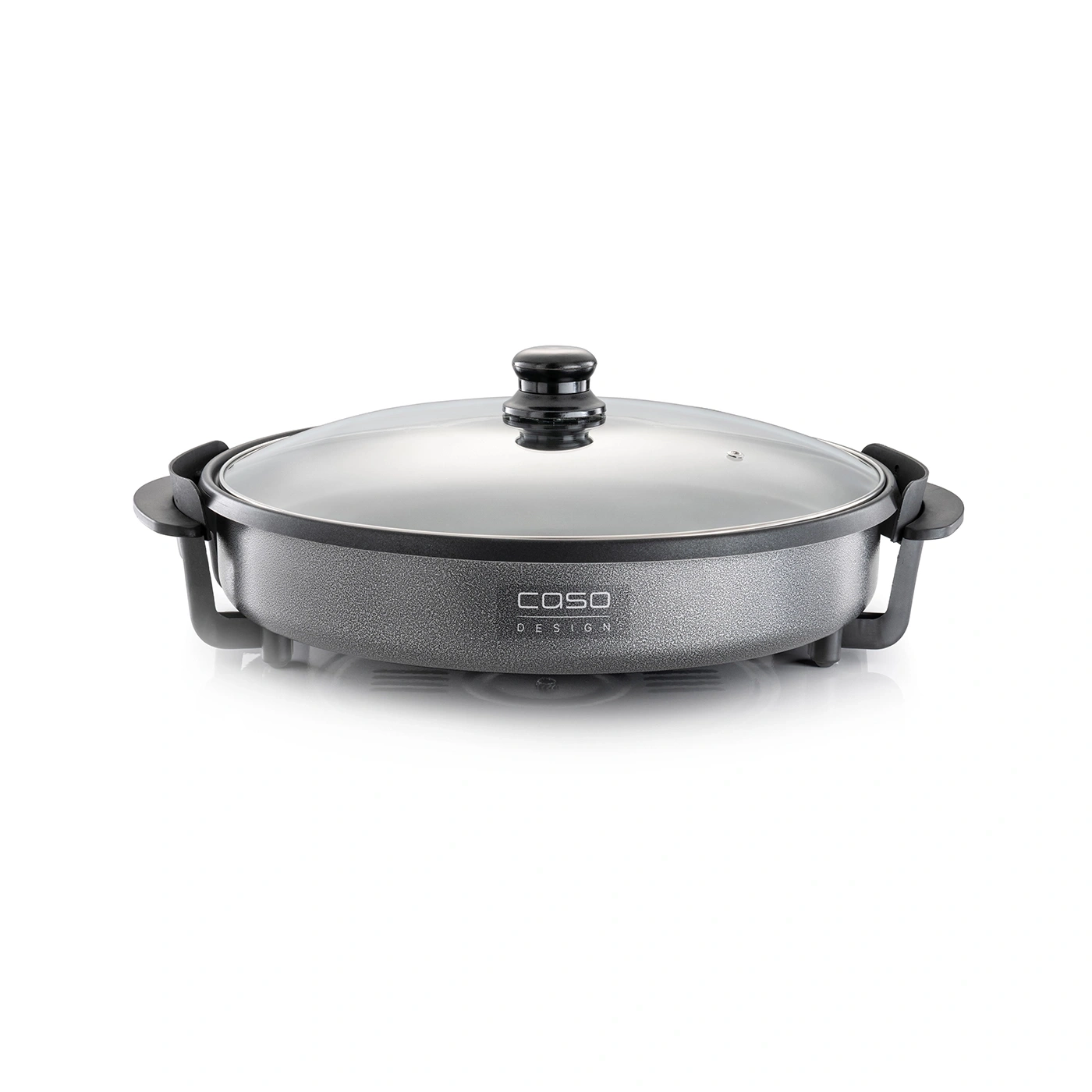 Electric frying pan with glass lid, gray, Caso Design, kitchen, cooking, frying