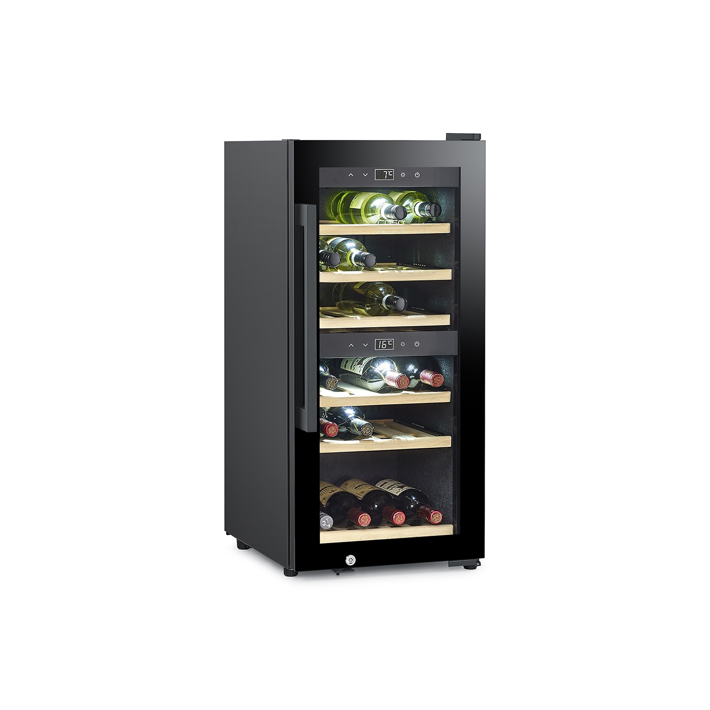 WineExclusive 24 Smart Design Weinkühlschrank, für bis zu 24 Flaschen, 2 Temperaturzonen