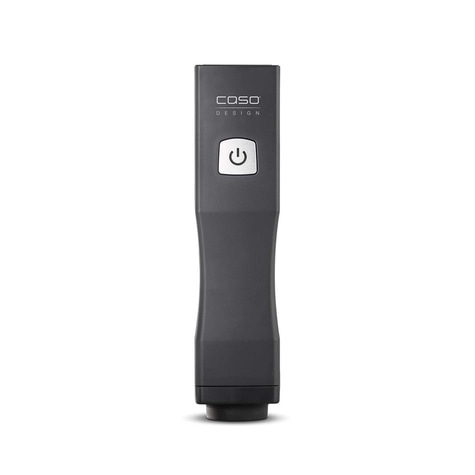 Dark gray device with power button and logo. Design product. Modern gadget.