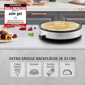 CM 1300 Design Crêpes Maker inkl. Wender und Teigverteiler, Testsieger