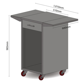 CASO Stainless steel trolley for Barbecue Cooler With removable side panels