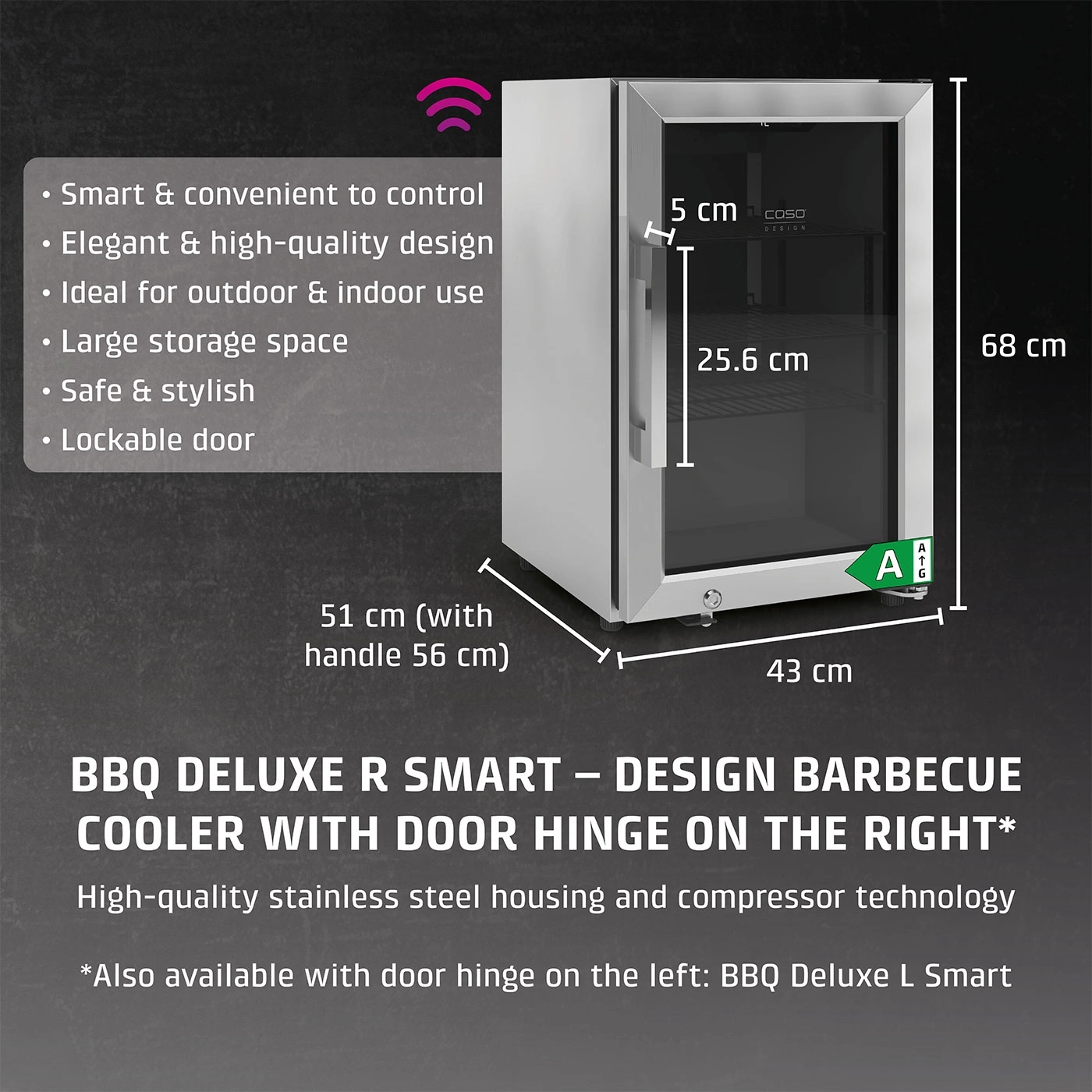 BBQ Deluxe R Smart - Design Barbecue cooler, stainless steel, outdoor & indoor