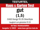 Testurteil Haus & Garten Test gut (1,5) CASO Design TO 20 SilverStyle Kleinbacköfen
