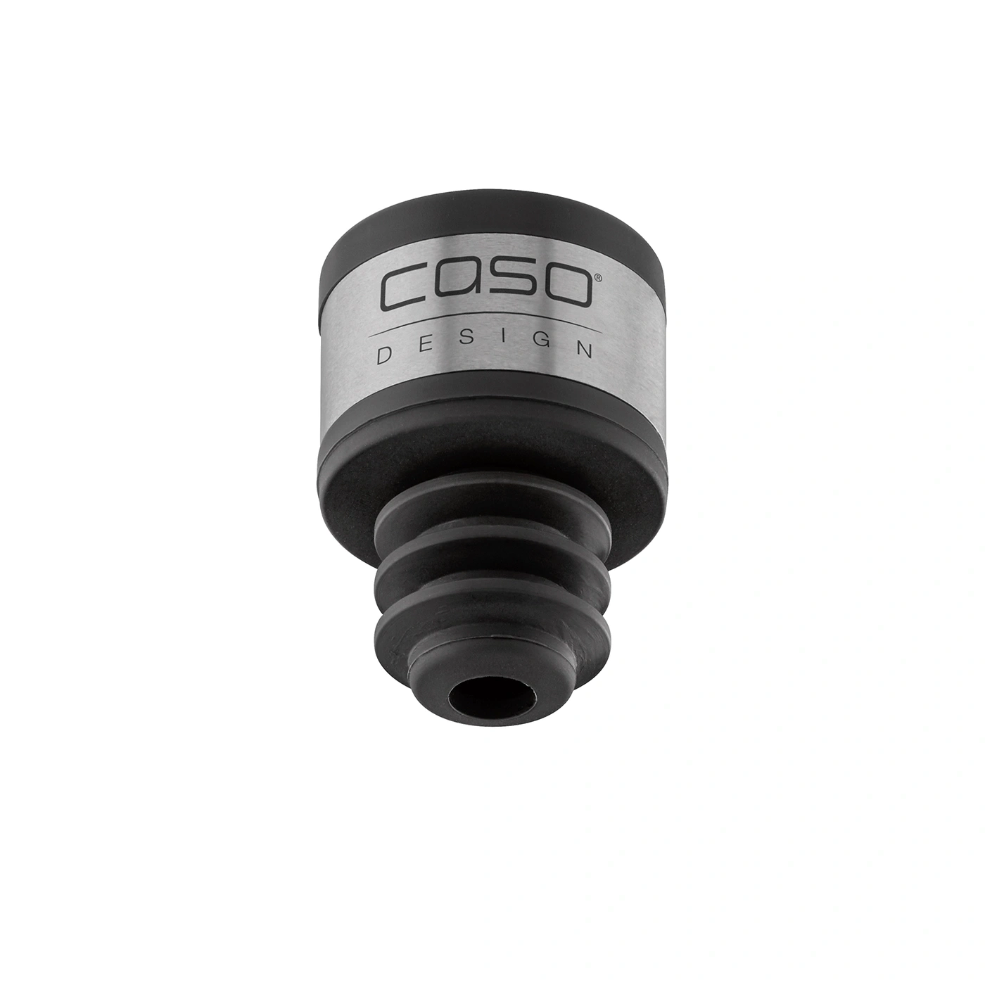 CASO Design wine bottle stopper, black, metal, isolated, product shot