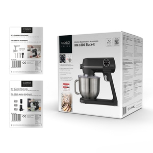 KM 1800 Black-E + Multi-grater-Set + Mincer-Set Set of Kitchen Machine with Accessories