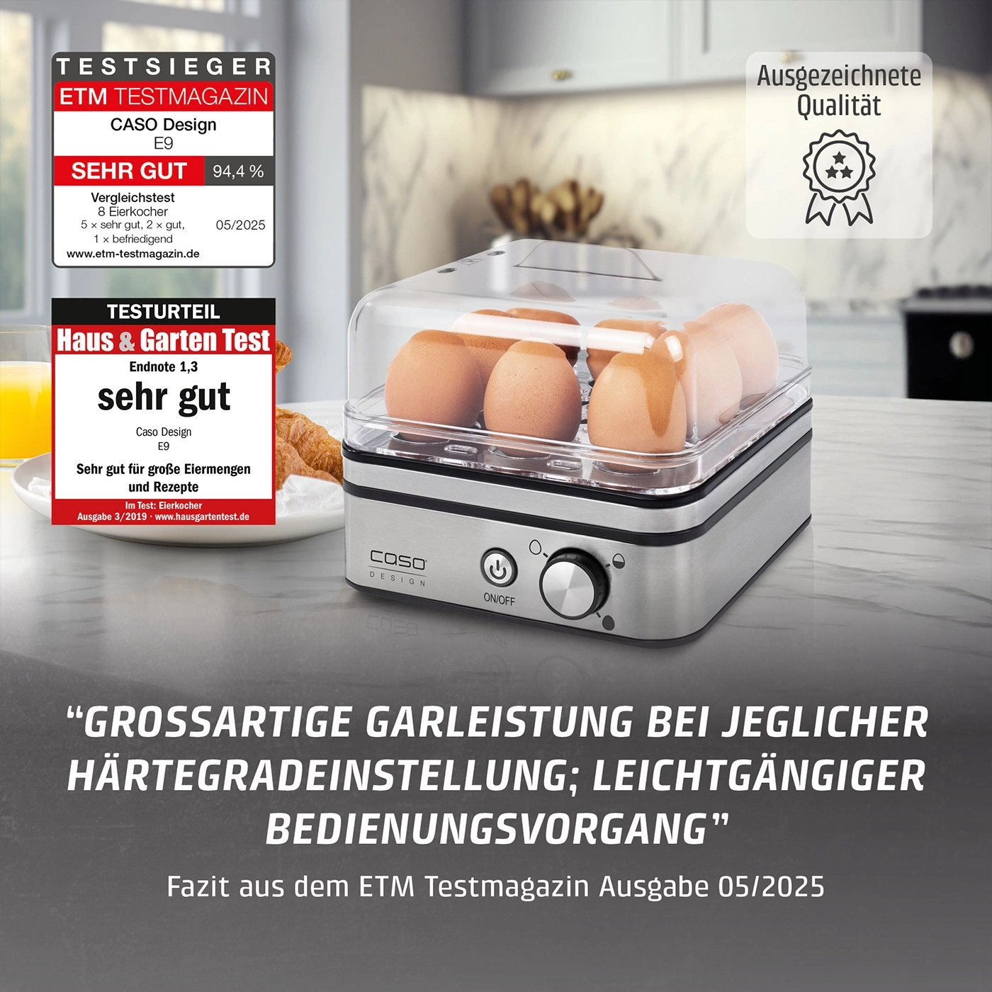 Ein Caso Design Eierkocher mit "Großartiger Garleistung"