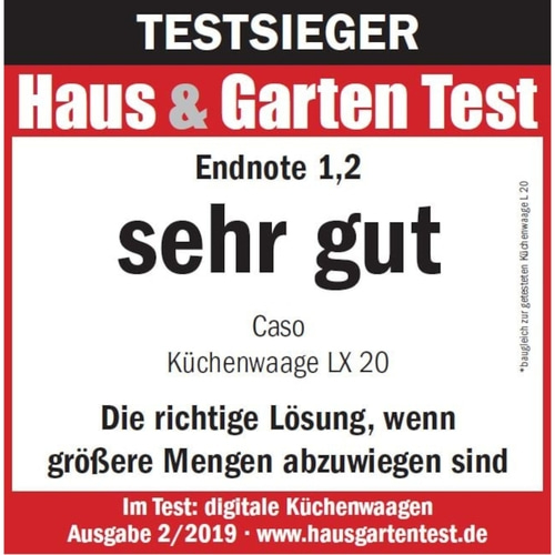 LX 20 Küchenwaage mit Wiegebereich bis zu 20 kg, Testsieger