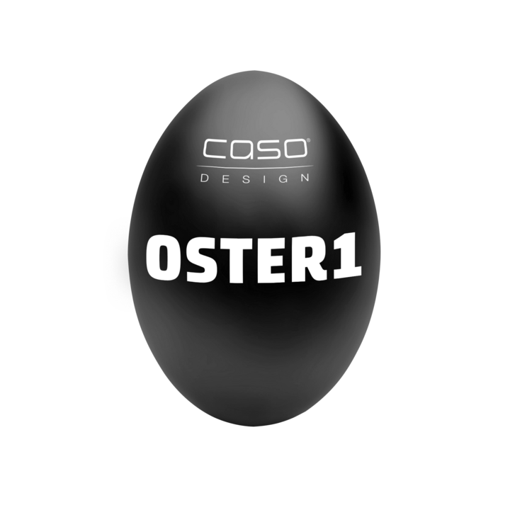 Black egg with "CASO DESIGN" and "OSTER1" text