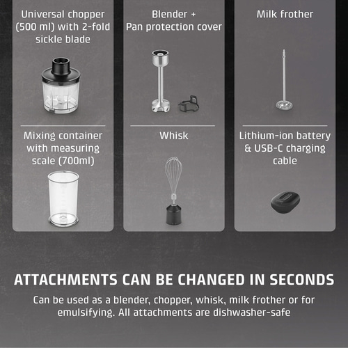 Click & Mash Cordless 4 in 1 hand blender set