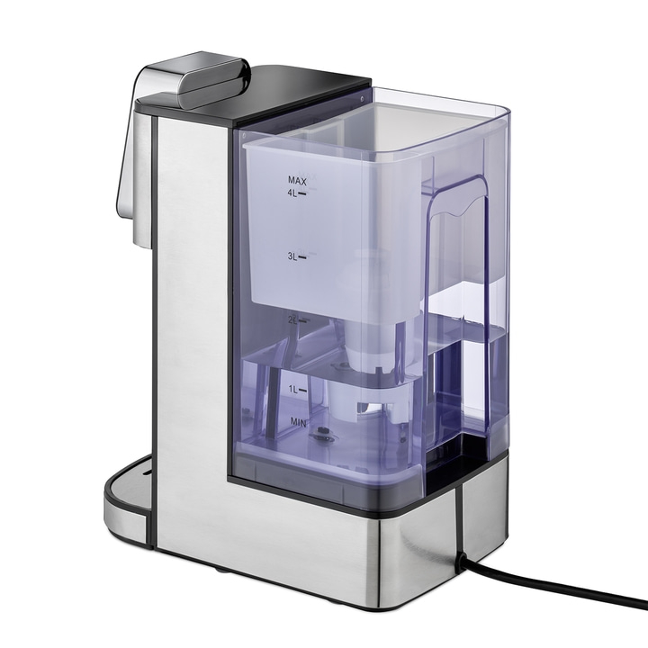 Wasserkocher mit Wassertank, Edelstahl, transparentem Kunststoff, Kabel