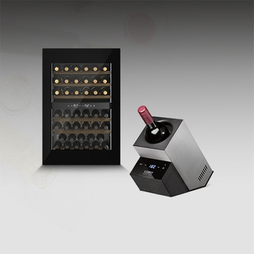 Wine cooler and wine chiller with a wine bottle