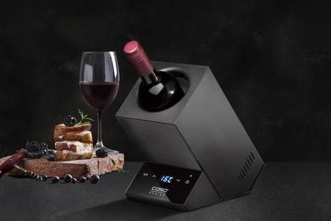 Wine, glass, food, device, temperature, black, design, bottle, berries, ambiance