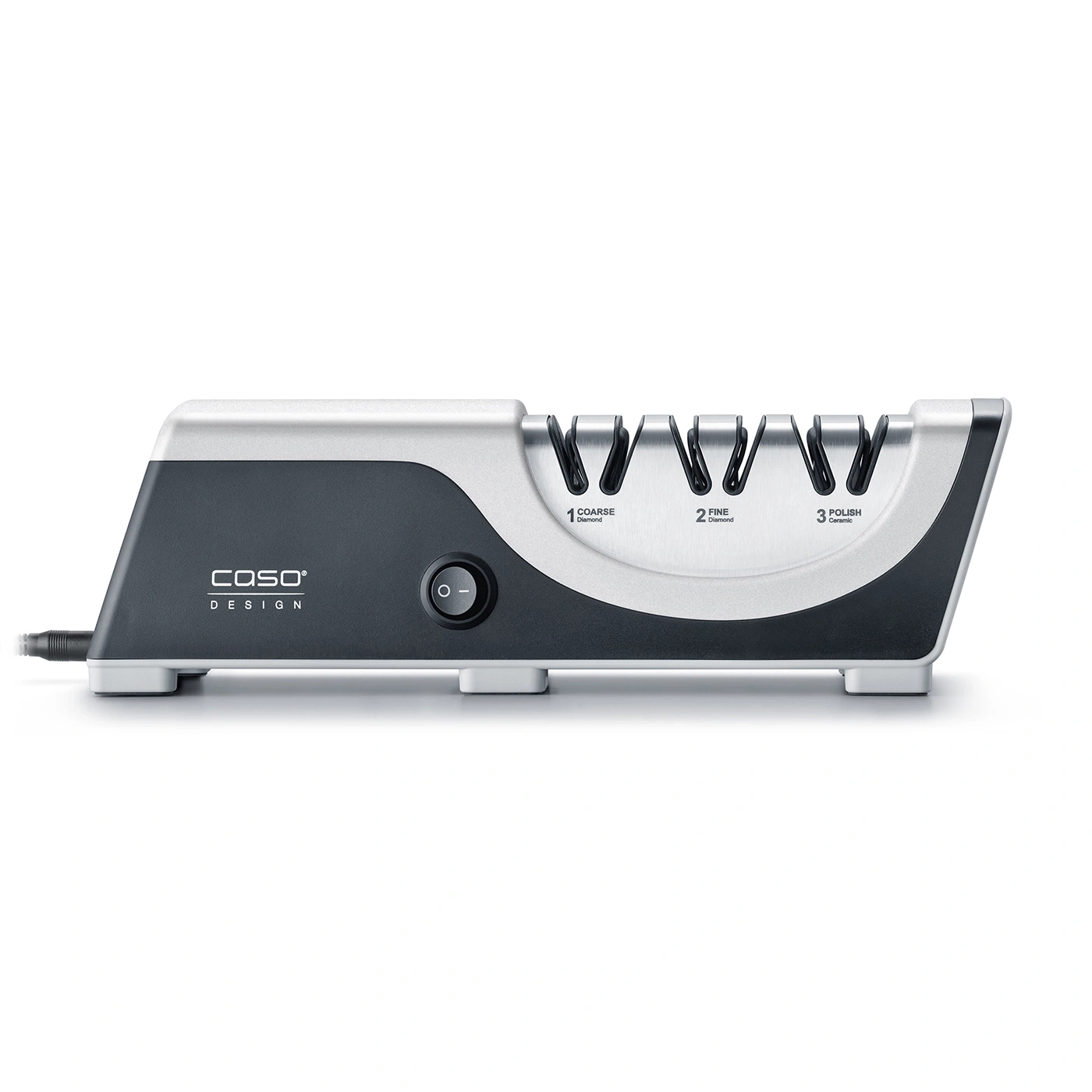 Elektrisches Messer schärfen mit 3 Stufen: grob, fein und polieren.