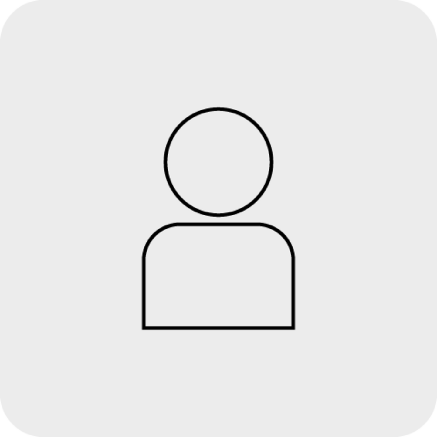 Personensymbol in einem abgerundeten Quadrat, das einen Benutzer darstellt.
