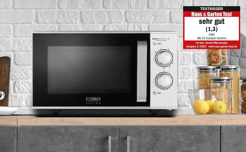 Microwave with 'very good' rating from Haus & Garten Test, Caso MG 25 Ecostyle Ceramic.