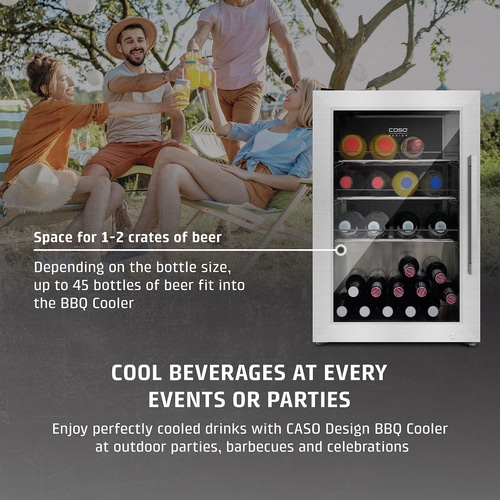Party with BBQ cooler: Cool drinks at garden parties and barbecues.