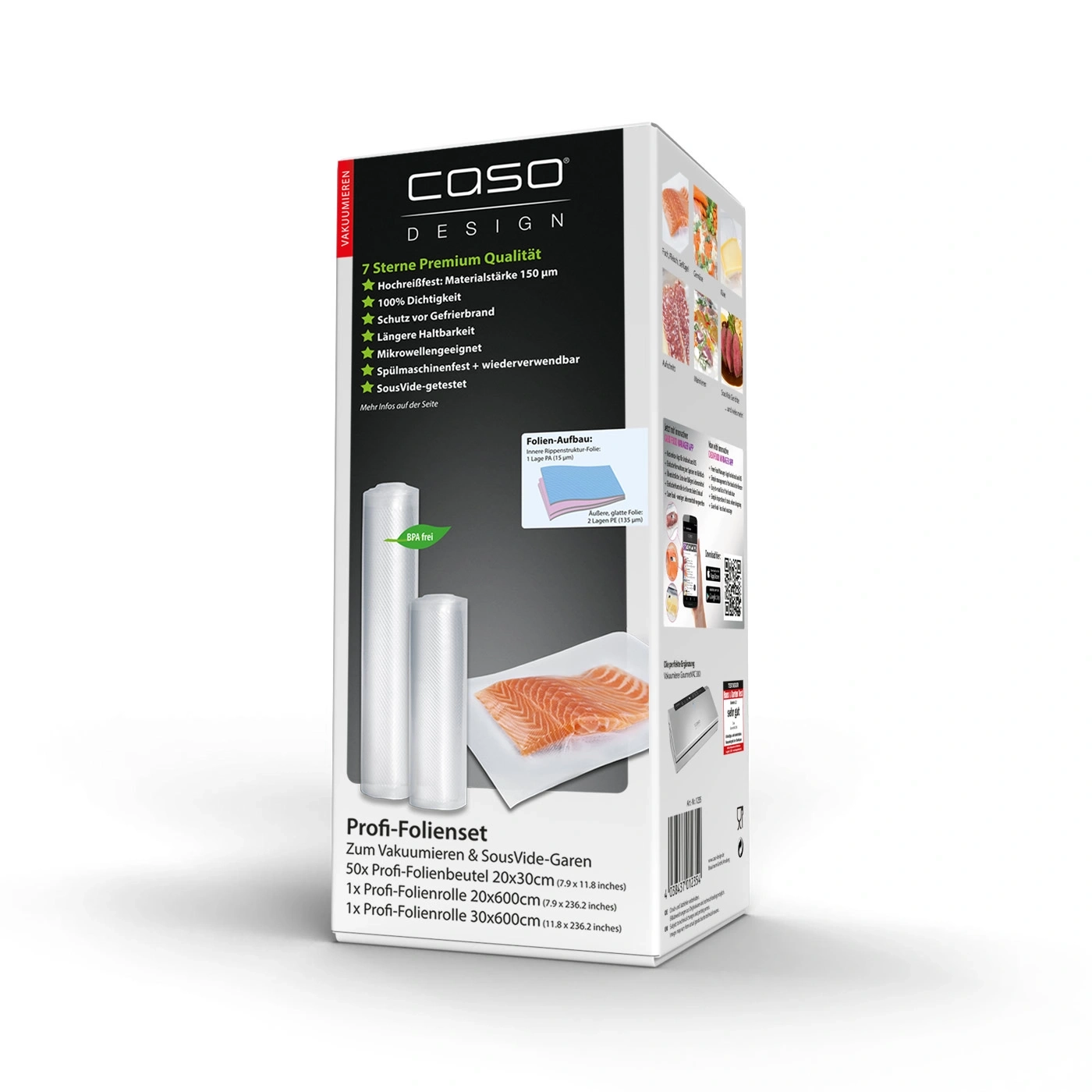 Vacuum sealing foil set with 7 stars premium quality, BPA-free, for SousVide cooking