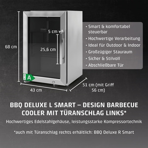 BBQ Deluxe L Smart Barbecue Kühlschrank mit Türanschlag links