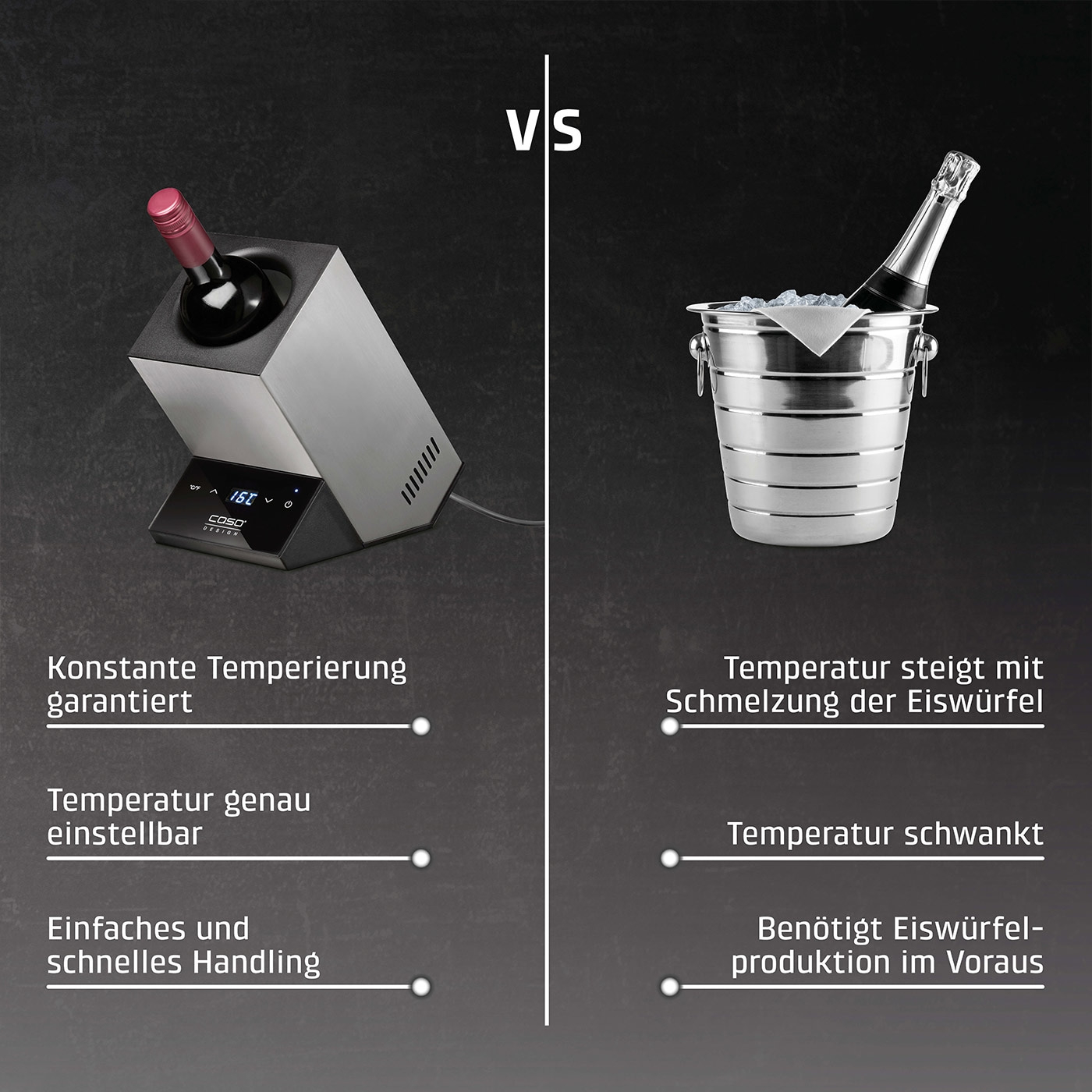 Wein-Kühler vs. Eiskübel: Temperaturkontrolle, einfache Handhabung, Eiswürfel
