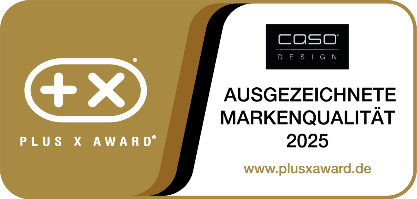 Ausgezeichnete Markenqualität 2025 vom Plus X Award mit CASO Design.