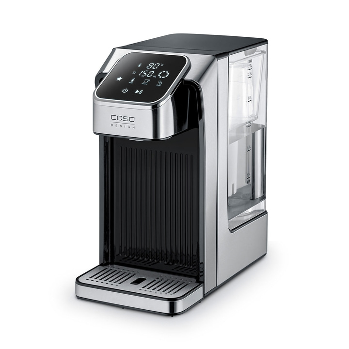 Wasserkocher mit digitalem Display und Wassertank, Edelstahl-Design