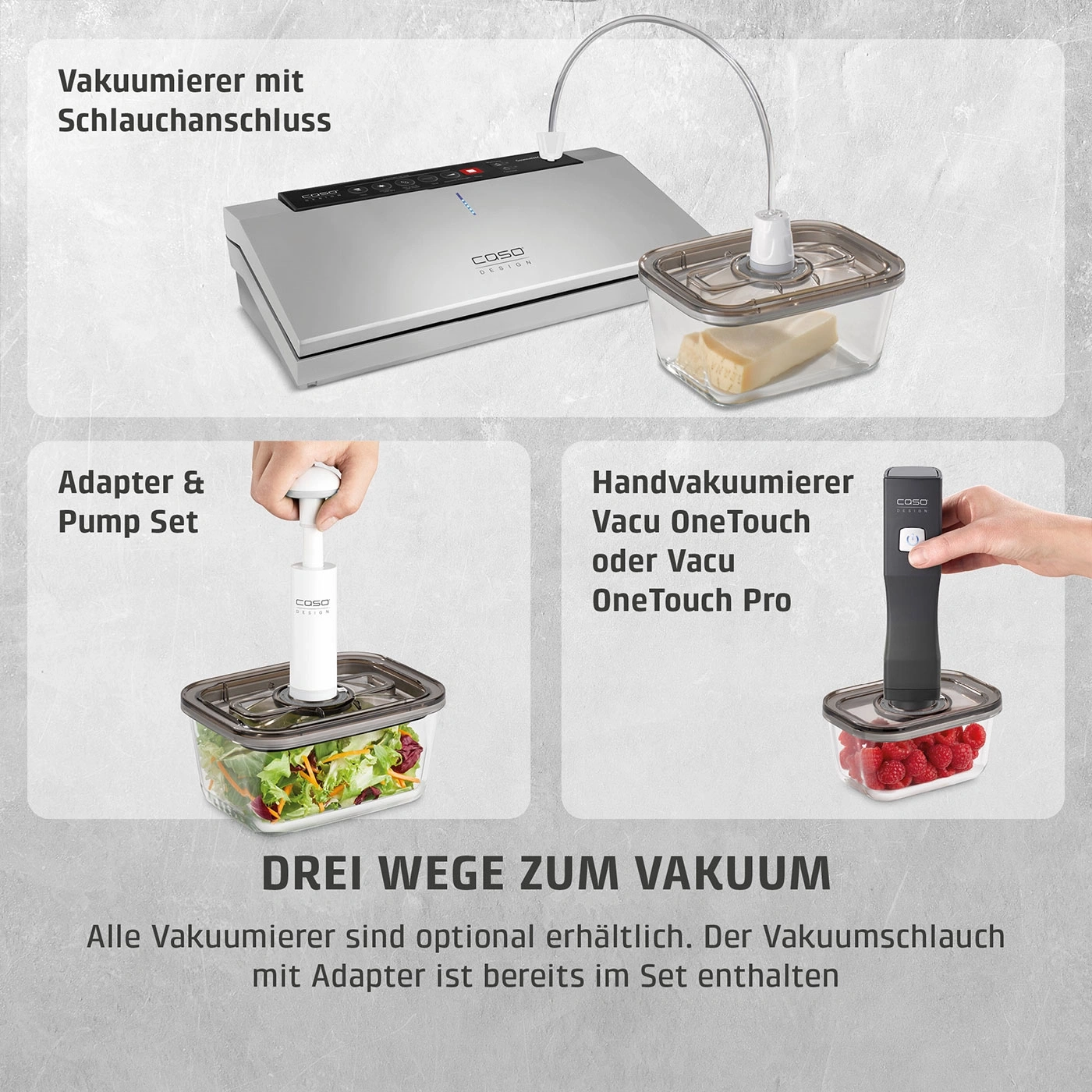 VacuBoxx Eco M Vakuum-Frischebehälter aus Borosilikatglas mit SAN-Deckel