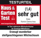 Testurteil Haus & Garten Test 2014, sehr gut, Caso Fomini Crema Inox, Milchaufschäumer