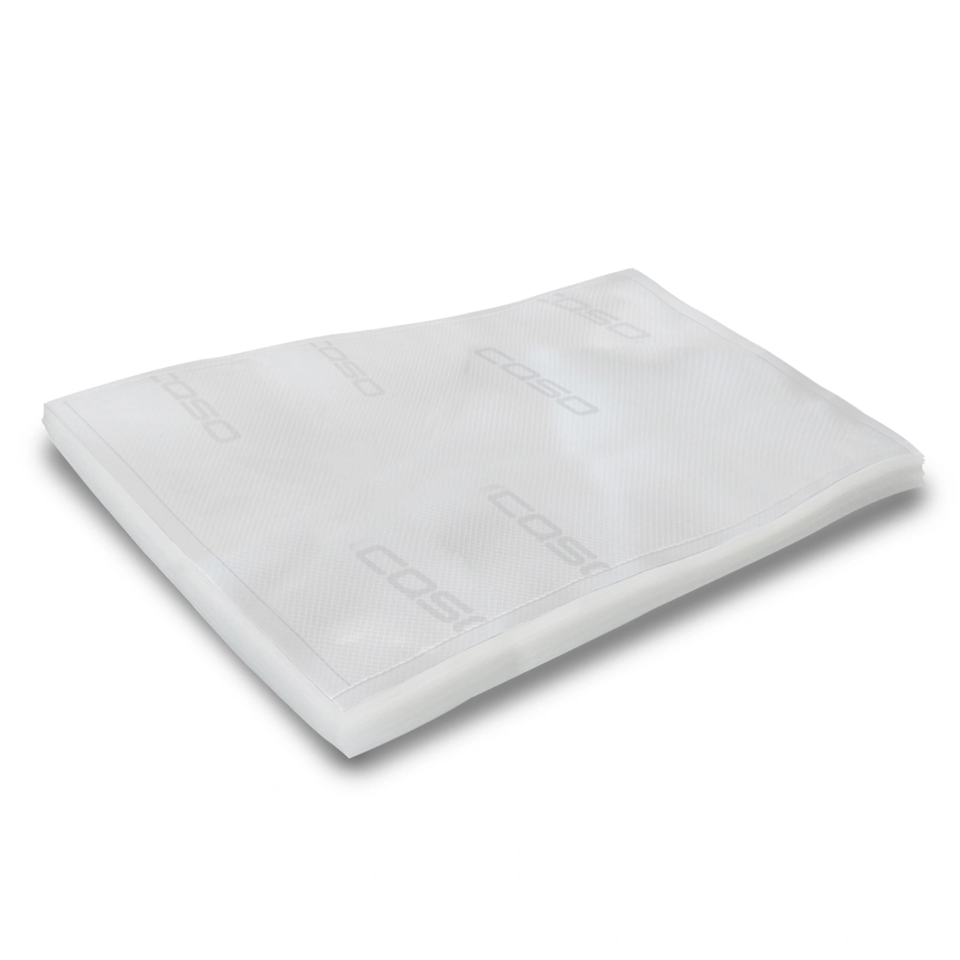 White rectangular object with COSO text, on a white background, angled.
