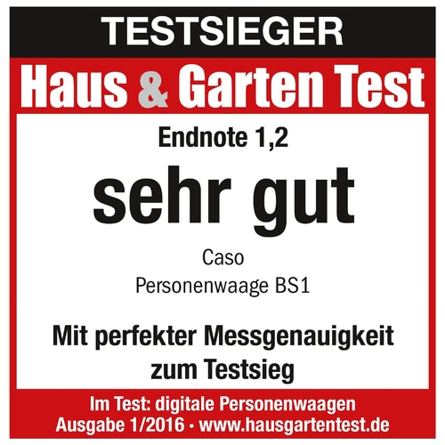 BS 1 Digitale Personenwaage, bis zu 200 kg Tragkraft in 100 g-Schritten, Testsieger
