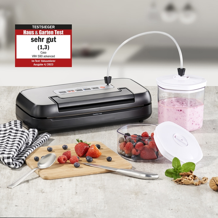Vacuum sealer with fruits and vegetables, test result very good.
