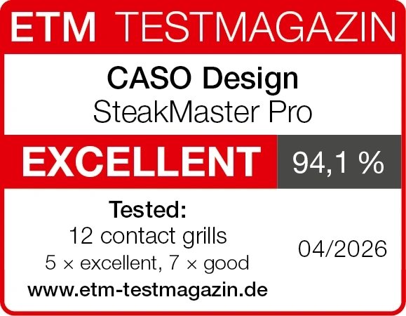 ETM Testmagazine: CASO Design SteakMaster Pro - 94.1% from 12 contact grills
