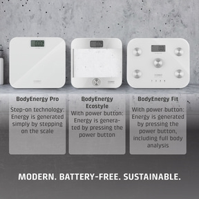 Three bathroom scales with different functions and designs.