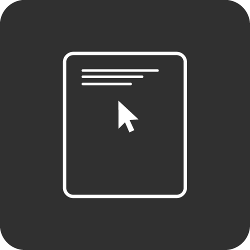 Dokument mit Cursor-Icon auf dunklem Hintergrund