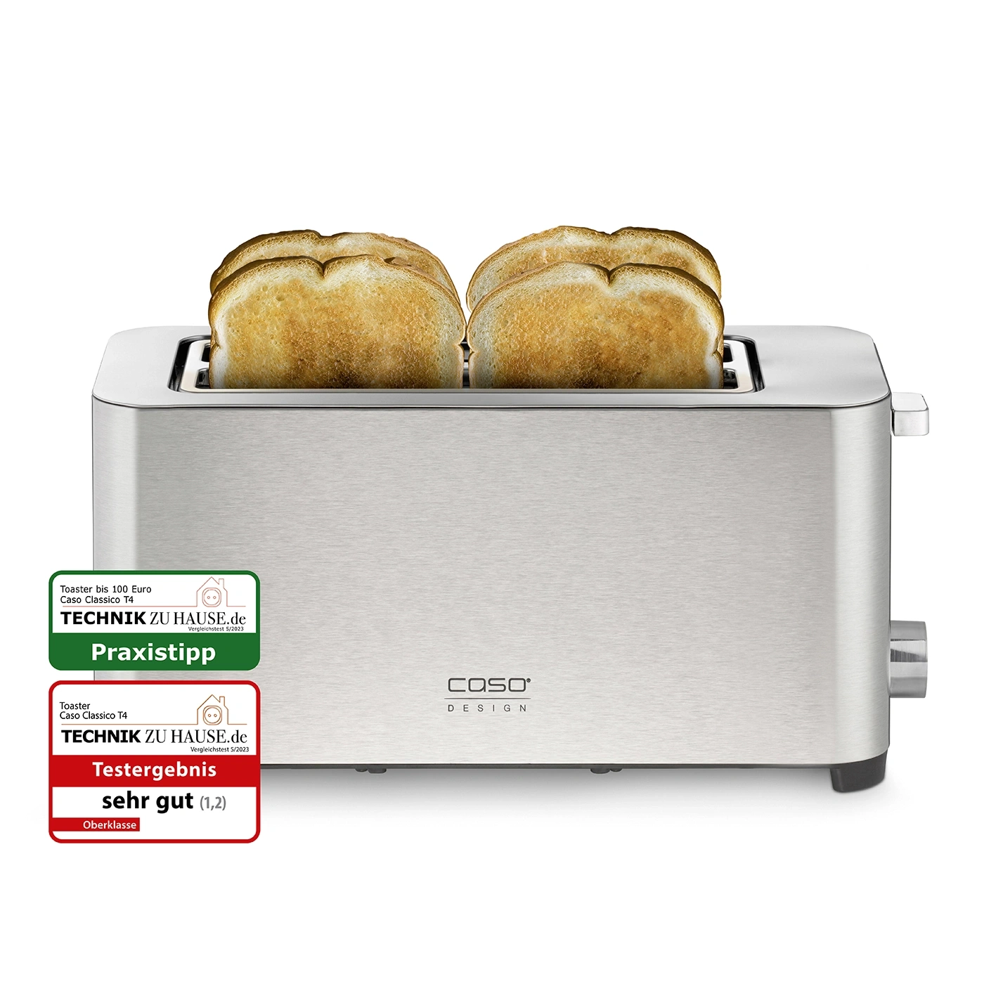 Toaster mit Toastbrot, Testergebnis sehr gut, Caso Classico T4, Technik zu Hause.de