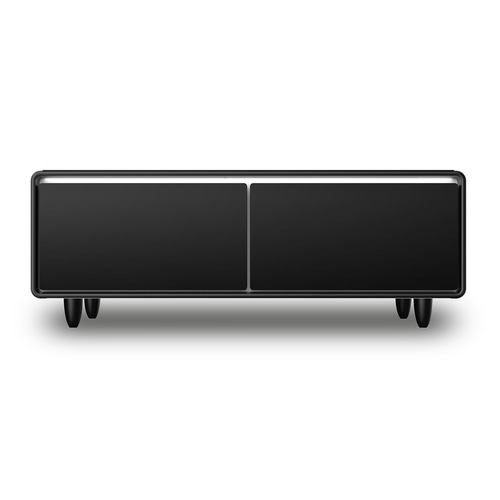 CASO Sound & Cool Wood Lounge-Tisch mit Kühlfächern, Soundbar & Lademöglichkeiten