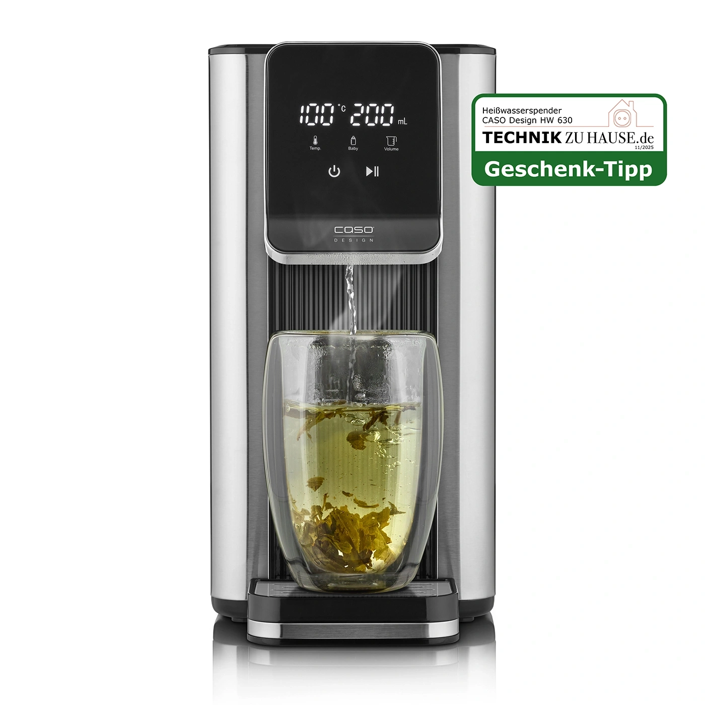 Heißwasserspender mit Glas und Tee, CASO Design HW 630