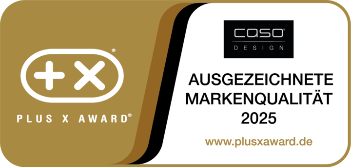 Ausgezeichnete Markenqualität 2025 vom Plus X Award mit CASO Design.
